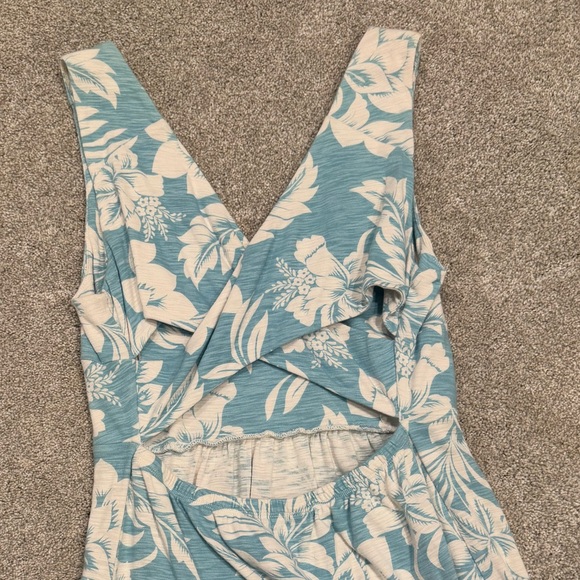 Tommy Bahama Blue and Cream Floral Midi Dress - Picture 4 of 6